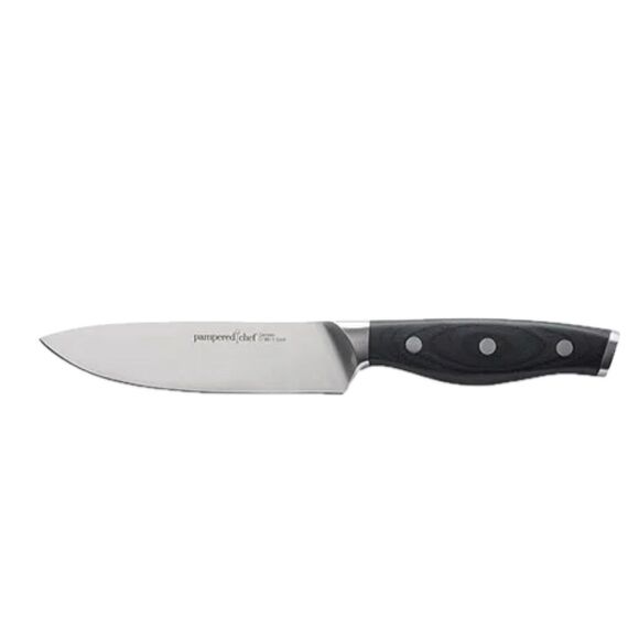 Pampered Chef PC High-Carbon German Steel Pakkawood Handle 5" Utility Knife - Picture 1 of 3